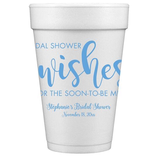 Bridal Shower Wishes Styrofoam Cups